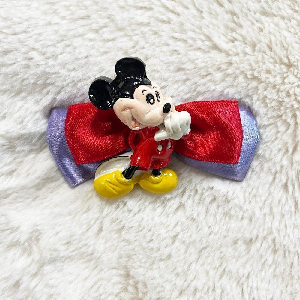 🔮 5/$25 Disney Vintage Hand Painted‎ Mickey Mouse Hair Barrette
